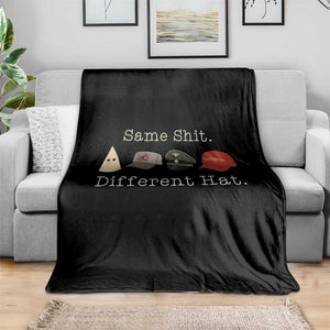 Same Shit Different Hat Throw Blanket TS02 Print Your Wear