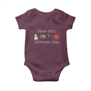Same Shit Different Hat Baby Onesie TS02 Maroon Print Your Wear