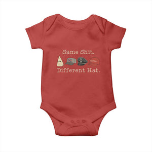 Same Shit Different Hat Baby Onesie TS02 Red Print Your Wear