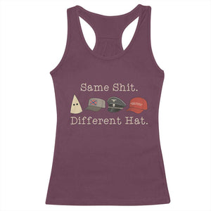 Same Shit Different Hat Racerback Tank Top TS02 Maroon Print Your Wear