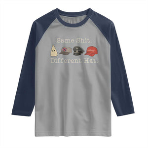 Same Shit Different Hat Raglan Shirt TS02 Sport Gray Navy Print Your Wear