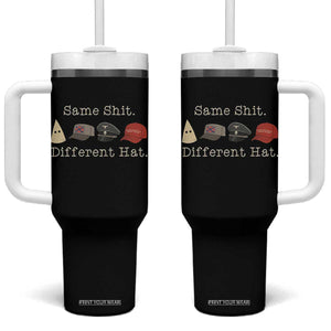 Same Shit Different Hat Tumbler With Handle TS02 One Size: 40 oz Black Print Your Wear