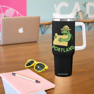 Portland Frog Resist Tumbler With Handle Oregon Map Vintage Graphic TS02 Print Your Wear