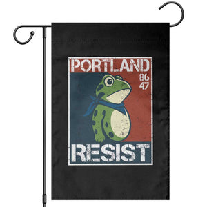 Portland Resist Retro Frog 8647 Garden Flag Political Satire Protest Poster Graphic TS02 Black Print Your Wear