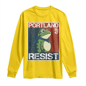 Portland Resist Retro Frog 8647 Long Sleeve Shirt Political Satire Protest Poster Graphic TS02 Daisy Print Your Wear