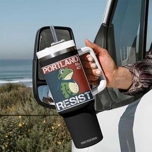 Portland Resist Retro Frog 8647 Tumbler With Handle Political Satire Protest Poster Graphic TS02 Print Your Wear