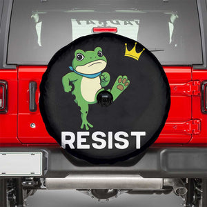 Resist Frog Kicking Crown Spare Tire Cover Funny No Kings In America Free Portland TS02 Black Print Your Wear