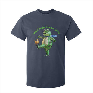 No Kings Since 1776 Frog T Shirt For Kid Funny Inflatable Frog Meme Protest Portland TS02 Navy Print Your Wear
