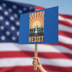 Frog Resist Protest Sign Bold Protest Free Portland TS02 Horizontal 18" x 24" Blue Print Your Wear