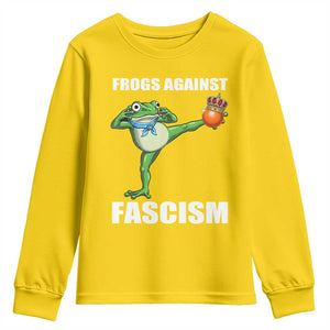 Frogs Against Fascism Youth Sweatshirt No Fascist No Kings Funny Portland Frog Protest TS02 Daisy Print Your Wear