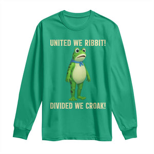 United We Ribbit Frog Protest Long Sleeve Shirt Divided We Croak Free Portland Resist 2025 TS02 Irish Green Print Your Wear