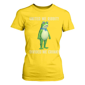 United We Ribbit Frog Protest T Shirt For Women Divided We Croak Free Portland Resist 2025 TS02 Daisy Print Your Wear