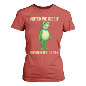 United We Ribbit Frog Protest T Shirt For Women Divided We Croak Free Portland Resist 2025 TS02 Red Print Your Wear