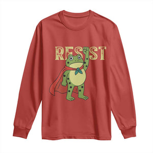 Resist Super Frog Long Sleeve Shirt Free Portland Political Satire Retro Graphic TS02 Red Print Your Wear