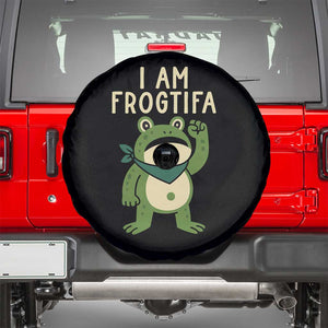I Am Frogtifa Spare Tire Cover Frog Resist Antifascist with Raised Fist Bandana TS02 Black Print Your Wear