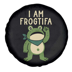 I Am Frogtifa Spare Tire Cover Frog Resist Antifascist with Raised Fist Bandana TS02 Print Your Wear