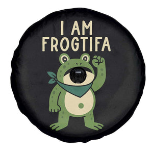 I Am Frogtifa Spare Tire Cover Frog Resist Antifascist with Raised Fist Bandana TS02 Print Your Wear