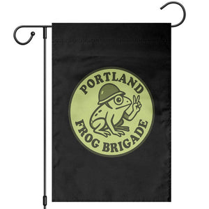 Portland Frog Brigade Garden Flag Peace Frog Protest Badge TS02 Black Print Your Wear