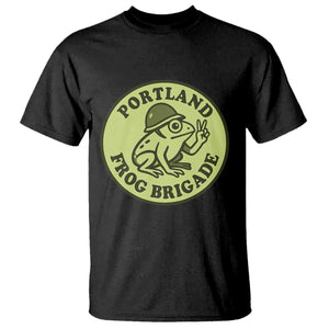 Portland Frog Brigade T Shirt Peace Frog Protest Badge TS02 Black Print Your Wear