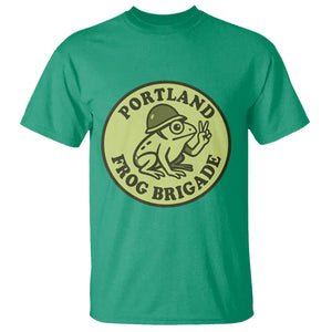 Portland Frog Brigade T Shirt Peace Frog Protest Badge TS02 Irish Green Print Your Wear