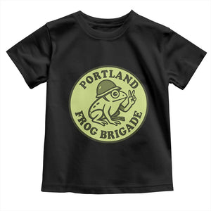 Portland Frog Brigade Toddler T Shirt Peace Frog Protest Badge TS02 Black Print Your Wear