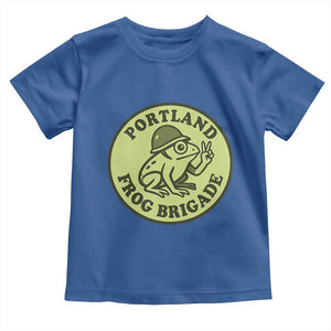 Portland Frog Brigade Toddler T Shirt Peace Frog Protest Badge TS02 Royal Blue Print Your Wear