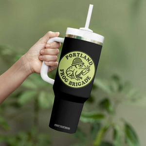 Portland Frog Brigade Tumbler With Handle Peace Frog Protest Badge TS02 Print Your Wear
