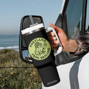 Portland Frog Brigade Tumbler With Handle Peace Frog Protest Badge TS02 Print Your Wear