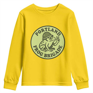 Portland Frog Brigade Youth Sweatshirt Peace Frog Protest Badge TS02 Daisy Print Your Wear