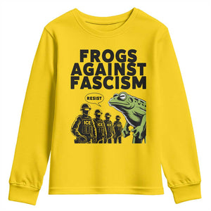 Frogs Against Fascism Youth Sweatshirt Resist 2025 Free Portland Protest TS02 Daisy Print Your Wear