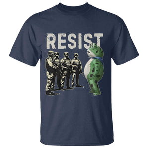 Resist Frog T Shirt Inflatable Animal Protest Free Portland TS02 Navy Print Your Wear