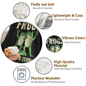 Frogs Together Strong Throw Blanket Portland Frog Protest United We Ribbit TS02 Print Your Wear
