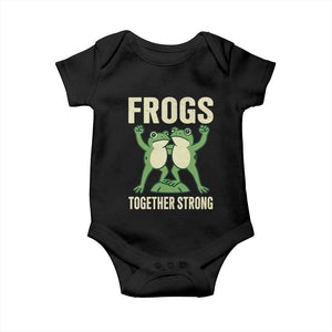 Frogs Together Strong Baby Onesie Portland Frog Protest United We Ribbit TS02 Black Print Your Wear