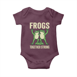 Frogs Together Strong Baby Onesie Portland Frog Protest United We Ribbit TS02 Maroon Print Your Wear