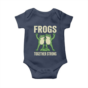 Frogs Together Strong Baby Onesie Portland Frog Protest United We Ribbit TS02 Navy Print Your Wear