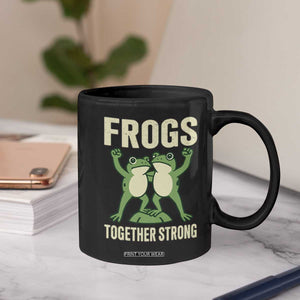 Frogs Together Strong Coffee Mug Portland Frog Protest United We Ribbit TS02 Print Your Wear