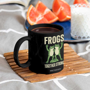 Frogs Together Strong Coffee Mug Portland Frog Protest United We Ribbit TS02 Print Your Wear