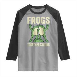 Frogs Together Strong Raglan Shirt Portland Frog Protest United We Ribbit TS02 Sport Gray Black Print Your Wear