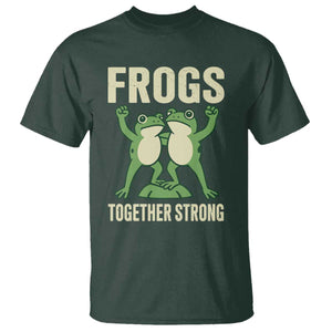Frogs Together Strong T Shirt Portland Frog Protest United We Ribbit TS02 Dark Forest Green Print Your Wear