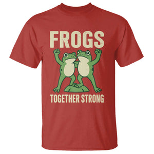 Frogs Together Strong T Shirt Portland Frog Protest United We Ribbit TS02 Red Print Your Wear