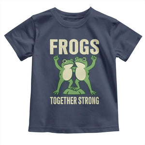 Frogs Together Strong Toddler T Shirt Portland Frog Protest United We Ribbit TS02 Navy Print Your Wear