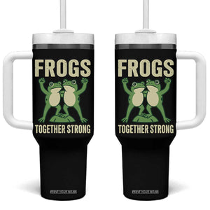 Frogs Together Strong Tumbler With Handle Portland Frog Protest United We Ribbit TS02 One Size: 40 oz Black Print Your Wear