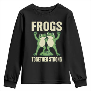 Frogs Together Strong Youth Sweatshirt Portland Frog Protest United We Ribbit TS02 Black Print Your Wear