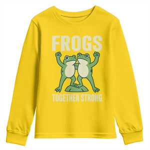 Frogs Together Strong Youth Sweatshirt Portland Frog Protest United We Ribbit TS02 Daisy Print Your Wear