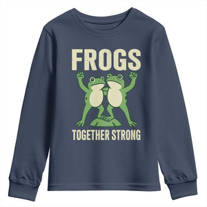Frogs Together Strong Youth Sweatshirt Portland Frog Protest United We Ribbit TS02 Navy Print Your Wear