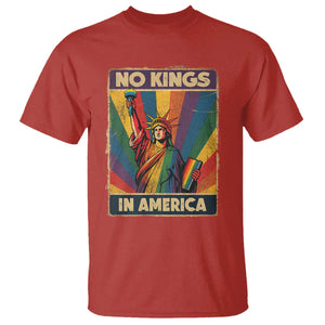 No Kings in America Pride T Shirt - Rainbow Statue of Liberty LGBTQ Protest Solidarity Tee TS02 Red Print Your Wear