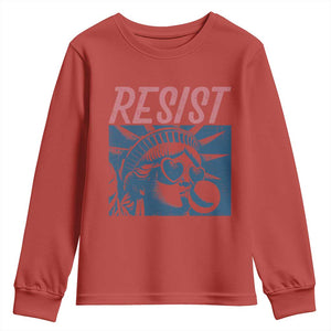 Liberty Resist Youth Sweatshirt Feminist Bubblegum Statue of Liberty Retro Graphic TS02 Red Print Your Wear