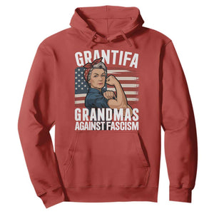 Patriotic Grantifa Hoodie - Grandmas Against Fascism Protest American Flag TS02 Red Print Your Wear
