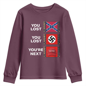 Resist Political Protest Youth Sweatshirt History Anti Hate Extremism Authoritarianism TS02 Maroon Print Your Wear