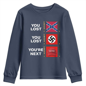 Resist Political Protest Youth Sweatshirt History Anti Hate Extremism Authoritarianism TS02 Navy Print Your Wear